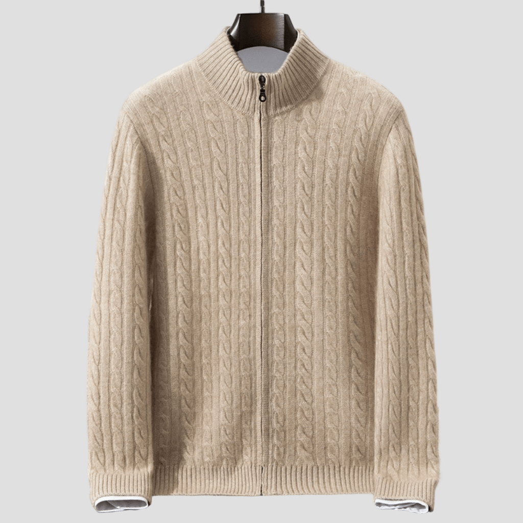 Men's Cable Knit Cashmere Cardigan
