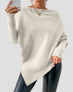 Loose Fit Pullover with Asymmetrical Hem