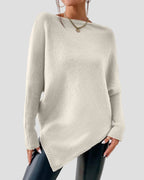 Loose Fit Pullover with Asymmetrical Hem