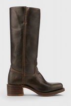 Heeled Leather Knee-High Boots