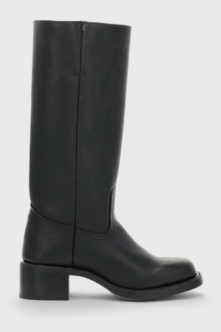 Heeled Leather Knee-High Boots