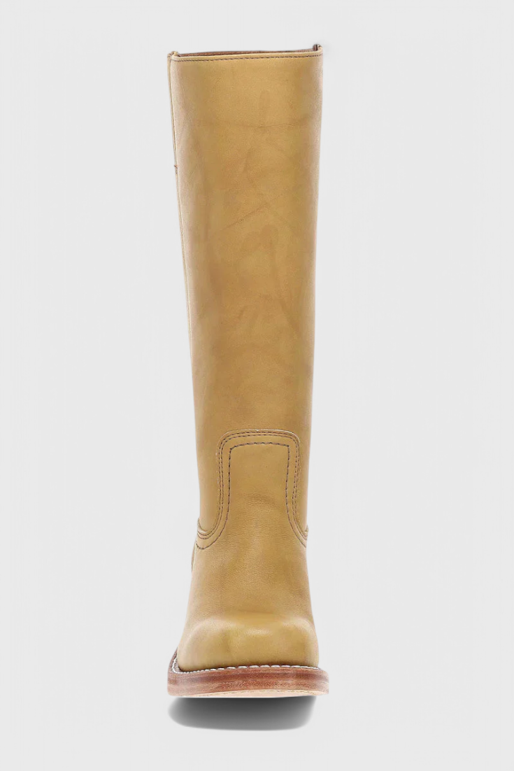 Heeled Leather Knee-High Boots
