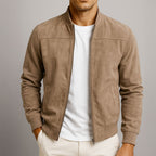 Men's casual suede jacket in brown