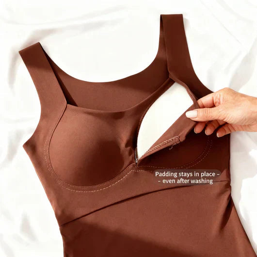 Women’s tank top featuring a built-in bra, designed with breathable fabric for ultimate comfort and support during workouts or casual wear. 4