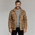 Men's Hooded Winter Jacket with Thick Plush Lining
