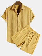 Men's Two-Piece Casual Ribbed Summer Set