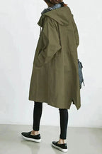Women's Hooded Longline Raincoat Waterproof Breathable