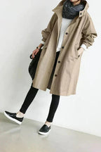 Women's Hooded Longline Raincoat Waterproof Breathable