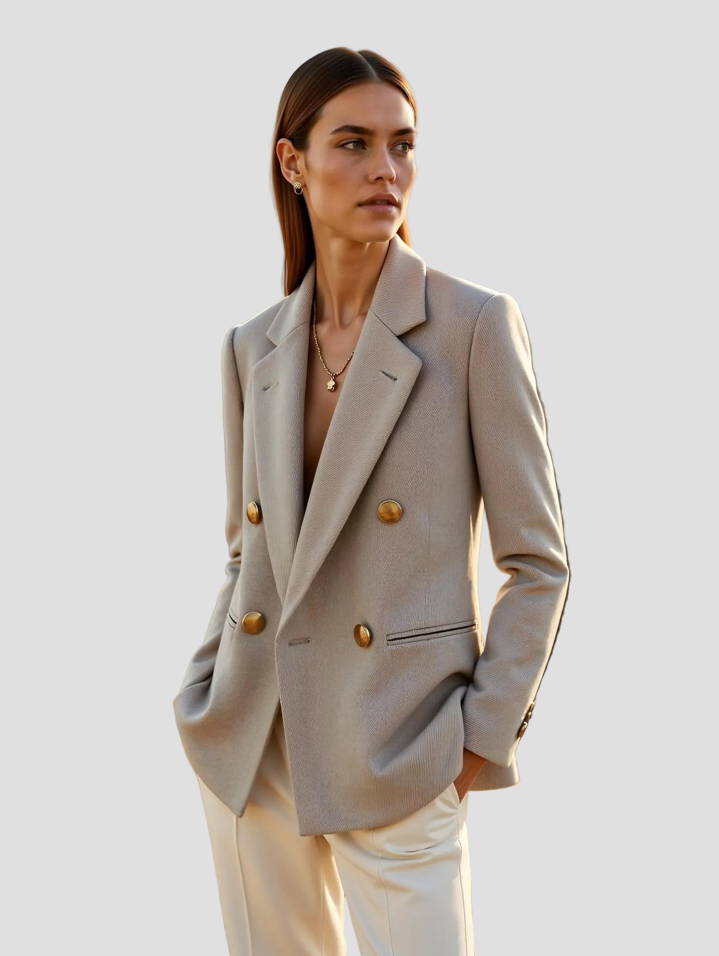 Women’s Gray Plaid Blazer