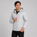 Quilted hooded full-zip jacket