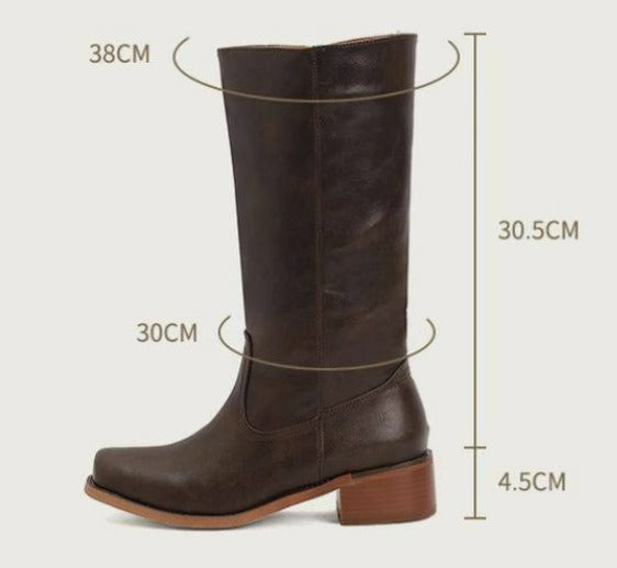 Leather Knee-High Boots