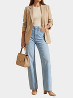 Wide Leg Light Denim Jeans