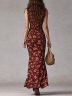Women's A-Line Boho Maxi Dress with Ruffled Sleeves for Summer 7