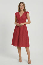 Women's A-Line Summer Dress featuring a smocked waist, perfect for casual outings, beach days, and special events, in a stylish and comfortable design. 8
