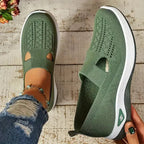 Women's anatomical slip-on sneakers designed for all-day comfort, featuring a sleek design, cushioned insoles, and breathable materials, perfect for casual outings and 4