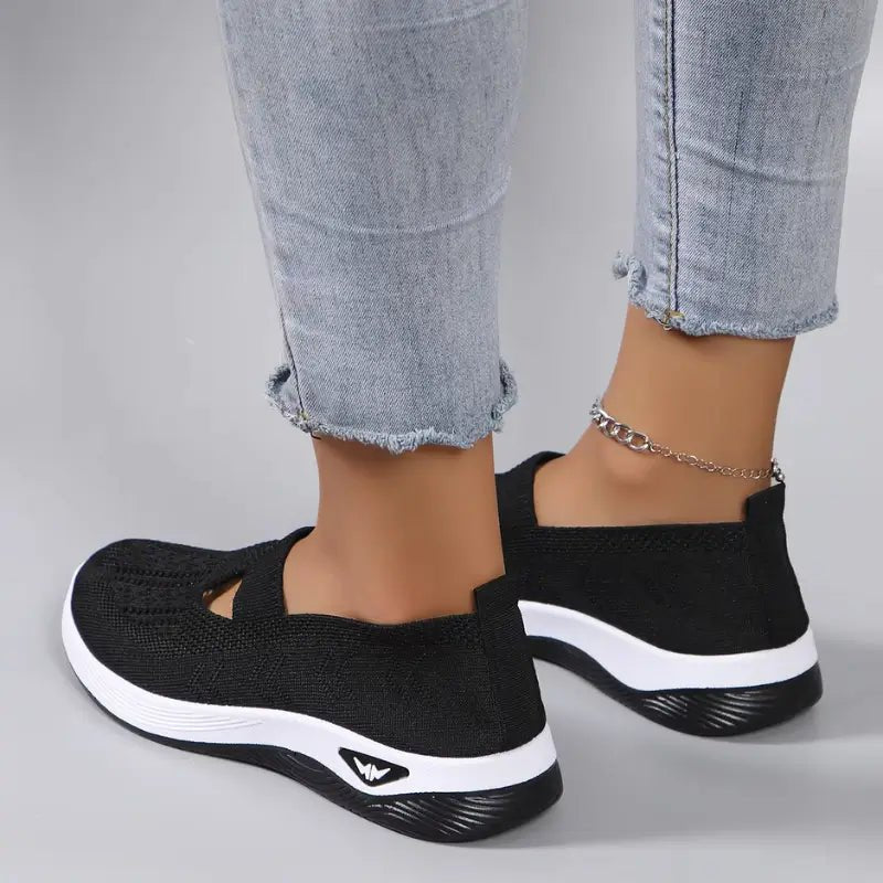 Women's anatomical slip-on sneakers designed for all-day comfort, featuring a sleek design, cushioned insoles, and breathable materials, perfect for casual outings and 5