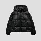 Women's Black Puffer Jacket, Short Padded Winter Coat with Zip-Up Collar, Stylish and Warm Outerwear for Women 1