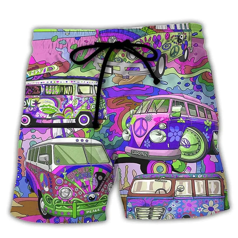Women's bold swim shorts perfect for beach and poolside activities, featuring a vibrant design and comfortable fit for all-day wear. 2