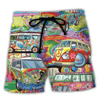Women's bold swim shorts perfect for beach and poolside activities, featuring a vibrant design and comfortable fit for all-day wear. 3