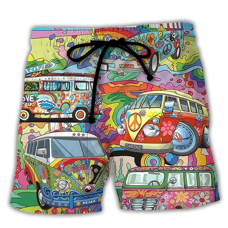 Women's bold swim shorts perfect for beach and poolside activities, featuring a vibrant design and comfortable fit for all-day wear. 3