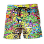 Women's bold swim shorts perfect for beach and poolside activities, featuring a vibrant design and comfortable fit for all-day wear. 4