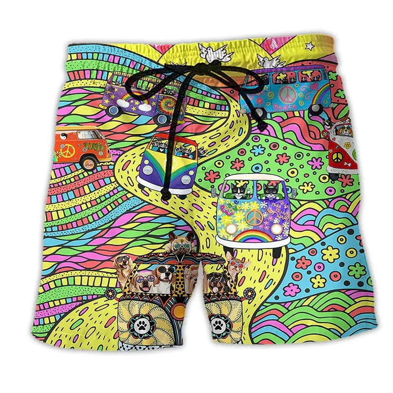 Women's bold swim shorts perfect for beach and poolside activities, featuring a vibrant design and comfortable fit for all-day wear. 4