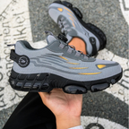 Women's breathable steel toe safety shoes designed for comfort and protection, featuring quick release functionality for easy wear, ideal for work environments. 5