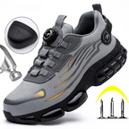 Women's breathable steel toe safety shoes designed for comfort and protection, featuring quick release functionality for easy wear, ideal for work environments. 7