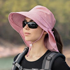 Women's breathable sun hat designed for fishing, hiking, and outdoor activities, featuring a wide brim for sun protection and lightweight fabric for comfort. 8