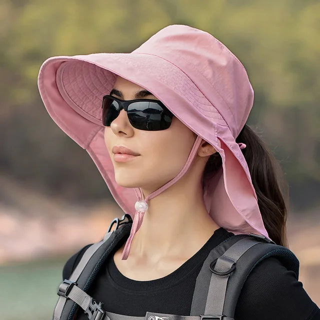 Women's breathable sun hat designed for fishing, hiking, and outdoor activities, featuring a wide brim for sun protection and lightweight fabric for comfort. 8
