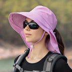 Women's breathable sun hat designed for fishing, hiking, and outdoor activities, featuring a wide brim for sun protection and lightweight fabric for comfort. 9