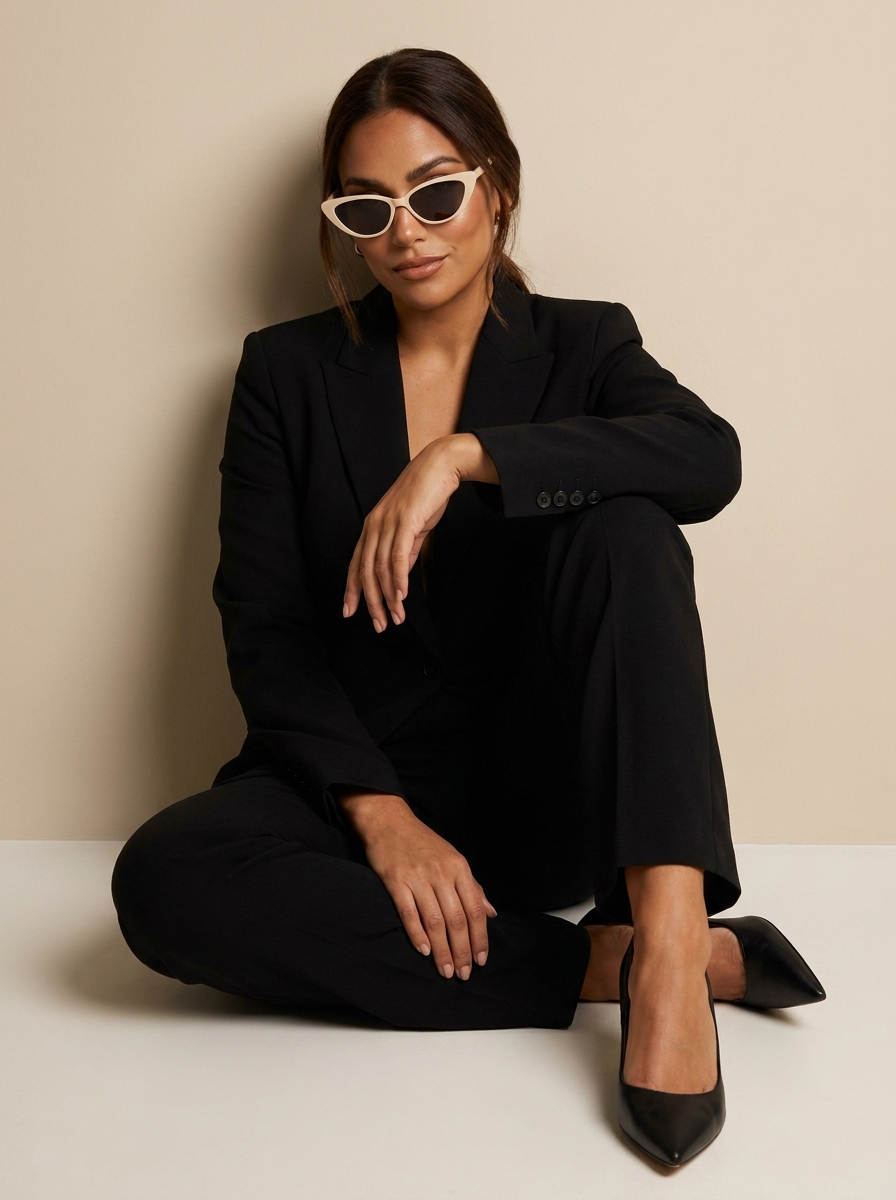 Women's cat eye sunglasses in a retro style, perfect for sunny days and travel, featuring a stylish frame and UV protection. 1