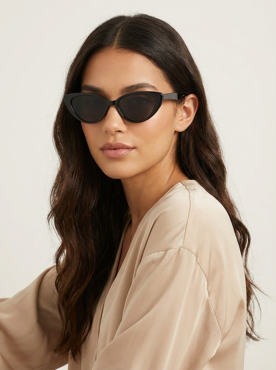 Women's cat eye sunglasses in a retro style, perfect for sunny days and travel, featuring a stylish frame and UV protection. 2