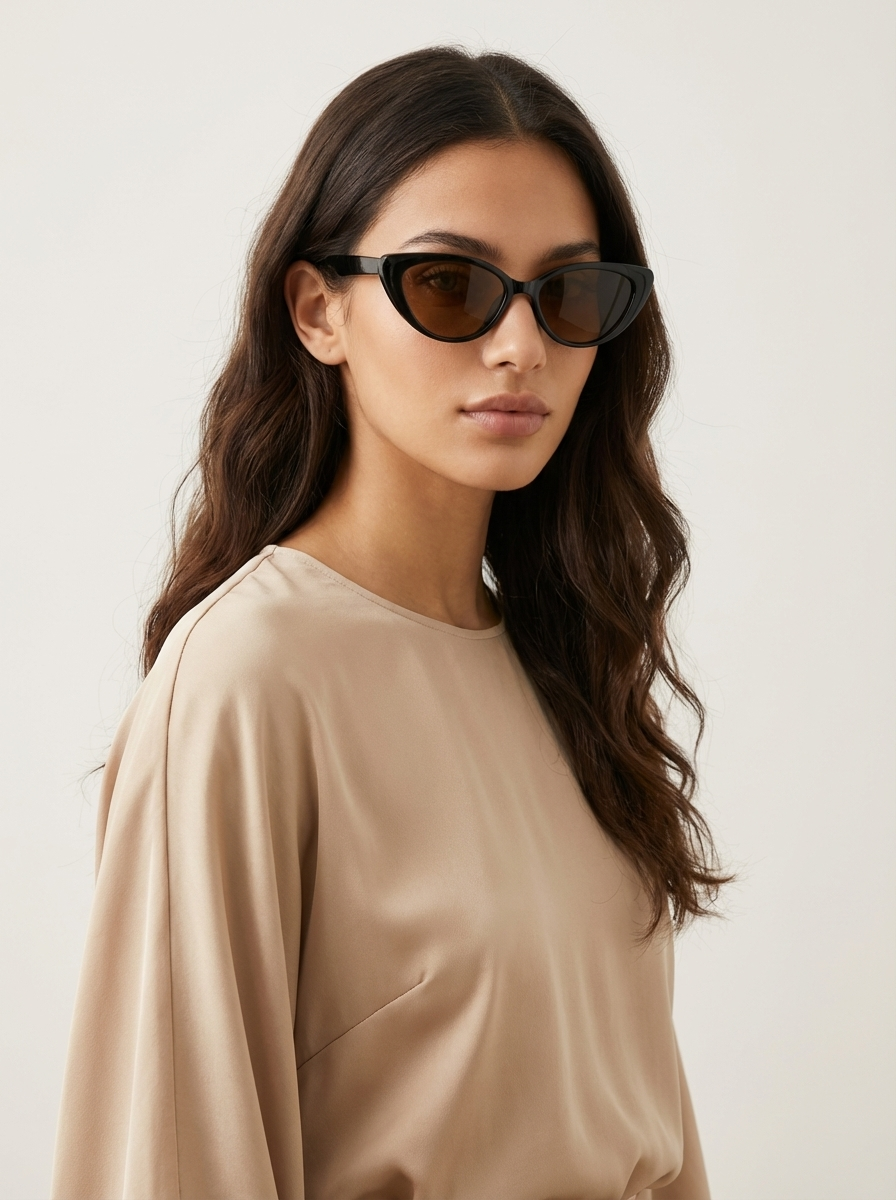 Women's cat eye sunglasses in a retro style, perfect for sunny days and travel, featuring a stylish frame and UV protection. 3
