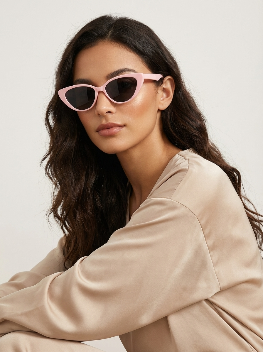 Women's cat eye sunglasses in a retro style, perfect for sunny days and travel, featuring a stylish frame and UV protection. 5