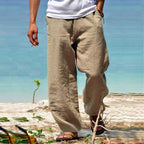 Women's classic linen trousers in a versatile design, ideal for casual wear, featuring a comfortable fit and breathable fabric for all-day comfort and style. 0