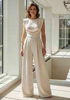 Women's elegant wide leg jumpsuit in a sophisticated design, perfect for formal occasions, featuring a flattering silhouette and stylish details. 0