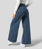 Women's high waist trousers featuring a comfortable fit, perfect for both casual and formal wear, available in various colors and styles. 2