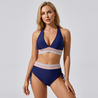 Women's high waisted push up bikini set swimwear in vibrant colors, designed for a flattering fit and enhanced support, perfect for beach days and poolside 5