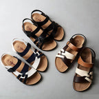 Women's leather orthopedic sandals featuring an adjustable strap for customizable comfort and support. 4