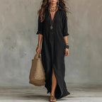 Women's loose fit ankle length maxi dress, perfect for summer, featuring a breathable fabric, stylish design, and vibrant colors, ideal for casual outings and beach 1
