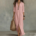 Women's loose fit ankle length maxi dress, perfect for summer, featuring a breathable fabric, stylish design, and vibrant colors, ideal for casual outings and beach 3