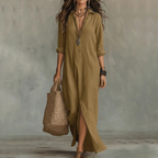 Women's loose fit ankle length maxi dress, perfect for summer, featuring a breathable fabric, stylish design, and vibrant colors, ideal for casual outings and beach 4