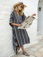 Women's plus size maxi kaftan dress in vibrant colors, perfect for summer occasions, featuring a flowy silhouette and lightweight fabric for comfort and style. 1
