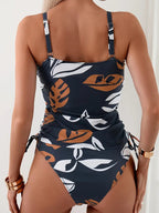 Women's Plus Size Tummy Control Tankini Swimwear featuring a flattering design, ideal for beach outings, providing comfort and confidence for curvy figures. 1