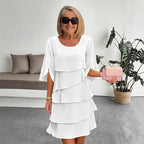 Women's casual summer shift dress featuring stylish puff sleeves, perfect for warm-weather outings and versatile enough for both day and night events. 10