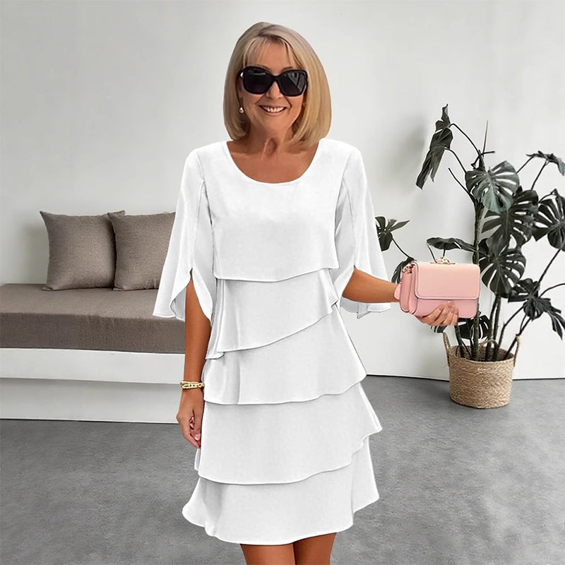 Women's casual summer shift dress featuring stylish puff sleeves, perfect for warm-weather outings and versatile enough for both day and night events. 10