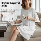 Women's casual summer shift dress featuring stylish puff sleeves, perfect for warm-weather outings and versatile enough for both day and night events. 2