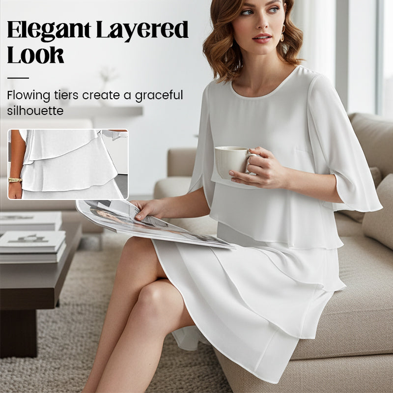 Women's casual summer shift dress featuring stylish puff sleeves, perfect for warm-weather outings and versatile enough for both day and night events. 2