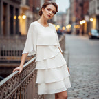 Women's casual summer shift dress featuring stylish puff sleeves, perfect for warm-weather outings and versatile enough for both day and night events. 8